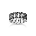 Thomas Sabo Rebel Basics Ring Kettenglieder schwarze Steine breit